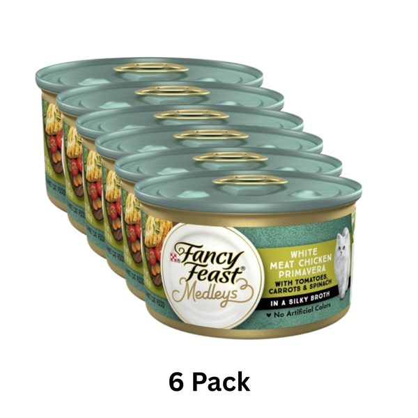 (6 pack) Purina Fancy Feast Medleys Kitten Food, Wet Cat Food, Chicken Primavera, 3 oz Cans