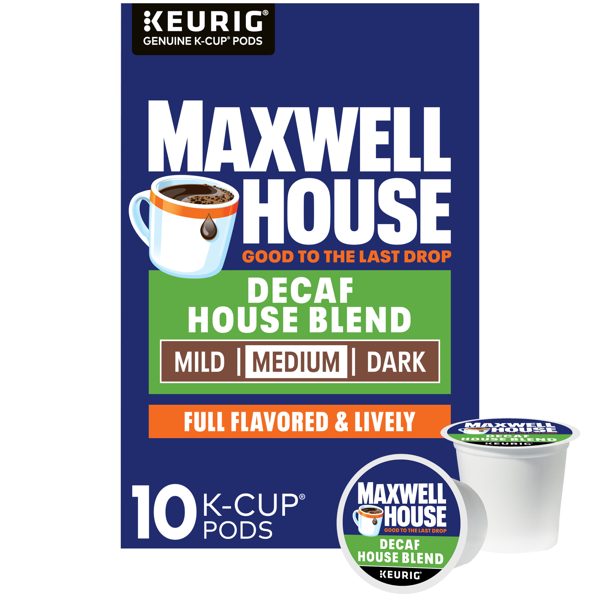 Maxwell House Decaf House Blend Medium Roast K-Cup® Coffee Pods, 10 Count Box