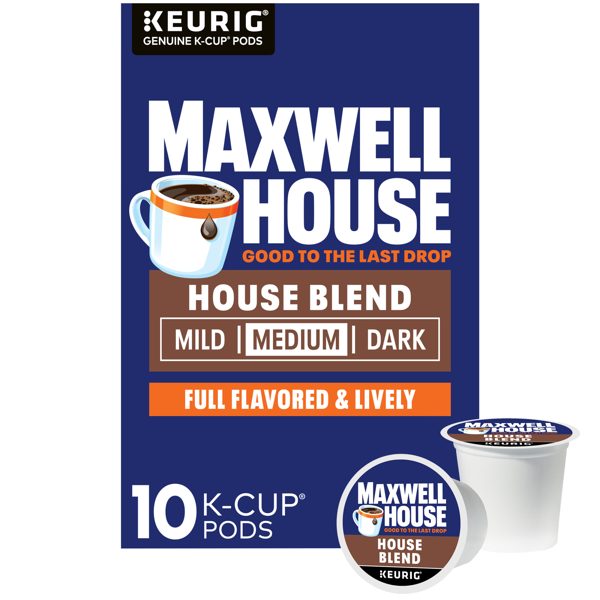 Maxwell House House Blend Medium Roast K-Cup® Coffee Pods, 10 Count Box