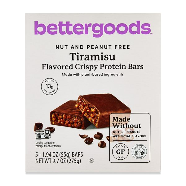 bettergoods Tiramisu Flavored Crispy Protein Bars, 9.7 oz, 5 Count