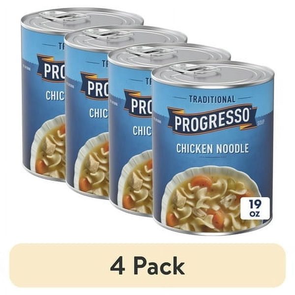 (4 pack) Progresso Traditional Chicken Noodle Canned Soup, 19 oz