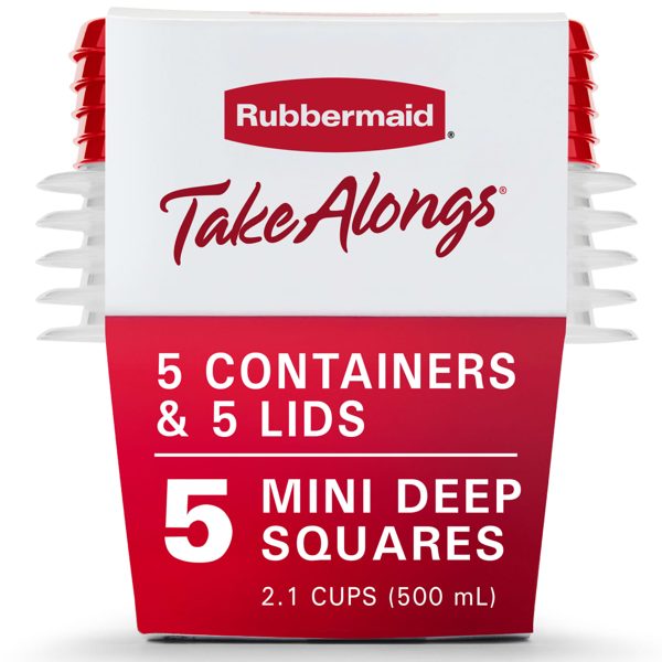 Rubbermaid 2.1 cups Clear Food Storage Container, 5-Pack