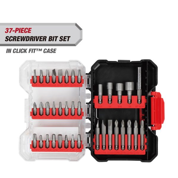 Hyper Tough 37-Piece Screwdriver Bit Set with Click Fit Case, VN-30143CF