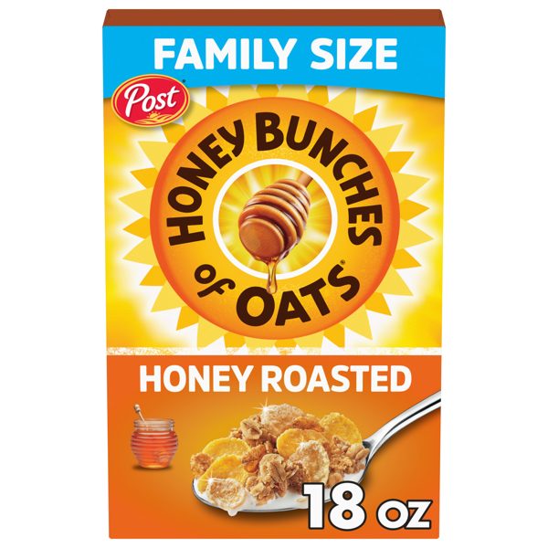 Honey Bunches of Oats Honey Roasted Breakfast Cereal, 18 oz Box