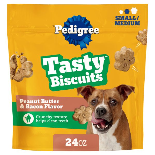 Pedigree Mini Dog Treats, Peanut Butter & Bacon Flavor, 24-oz Bag