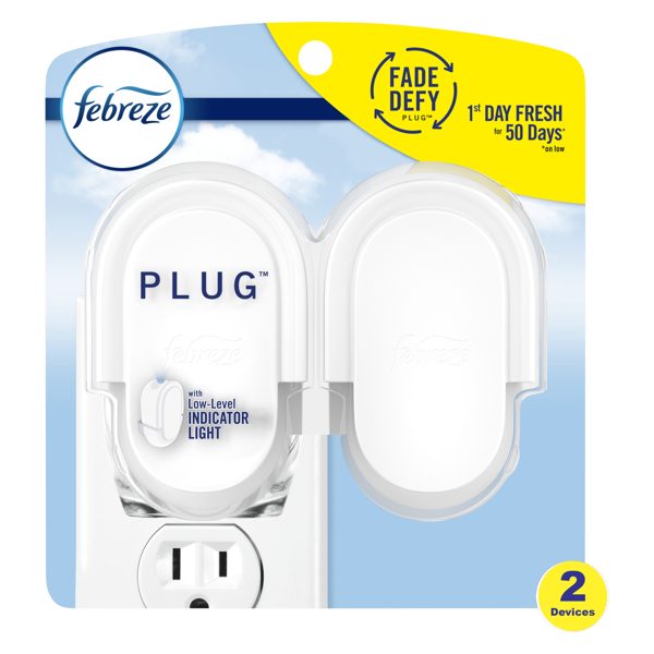 Febreze Plug In Air Freshener Odor-Fighting Scented Oil Warmer, 2 Count