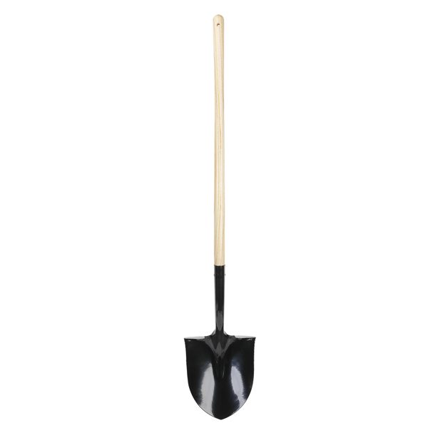 Expert Gardener Round-Point Shovel with Wood Handle