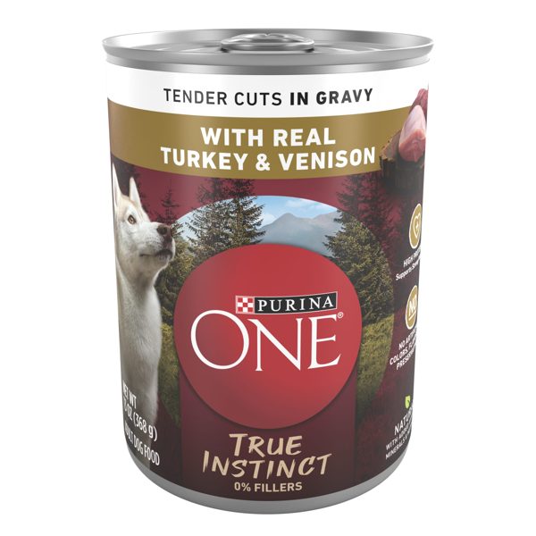 Purina ONE True Instinct Wet Dog Food, High Protein Soft Turkey & Venison, 13 oz Can