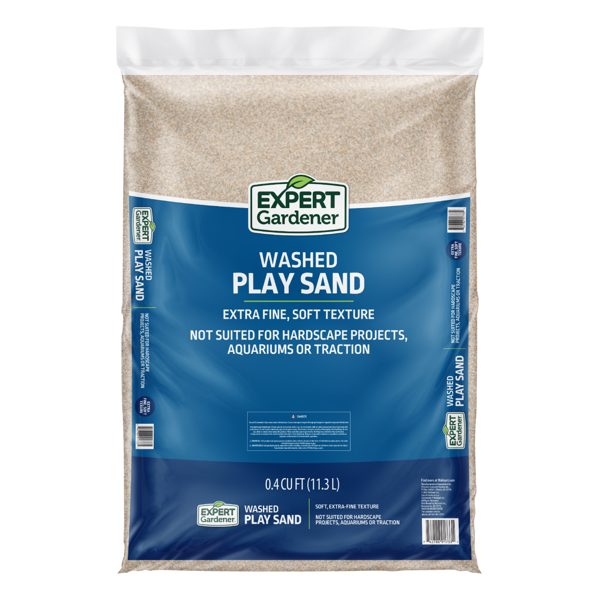 Expert Gardener Washed Play Sand 0.4 cu. ft. â€“ Soft-Texture, Screened Sand for Outdoor Sandboxes & Landscaping