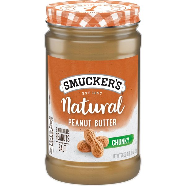 Smucker’s Natural Chunky Peanut Butter, 26 oz Jar