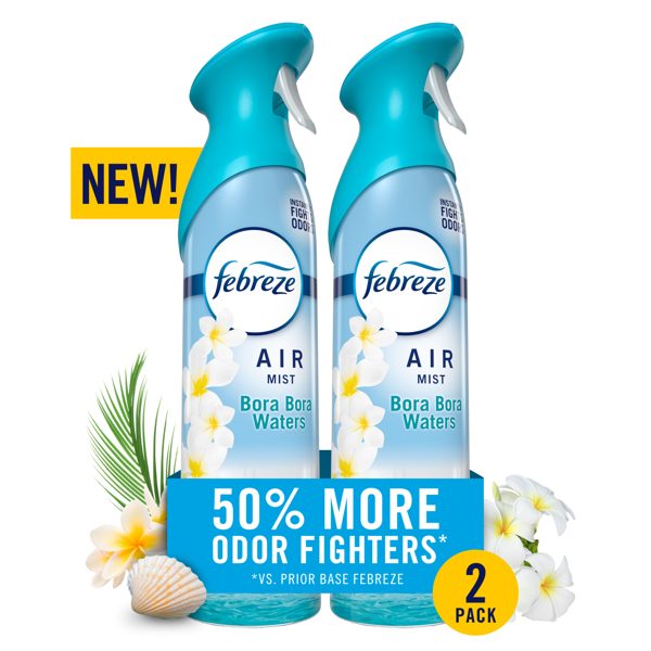 Febreze Air Mist Air Freshener Spray, Bora Bora Waters, 8.1oz, 2ct