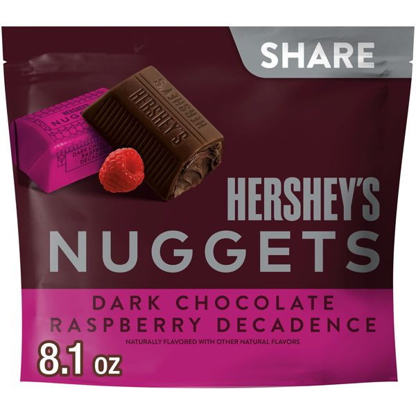 Hershey's Nuggets Dark Chocolate Raspberry Decadence Flavored Candy, Share Pack, 8.1 oz