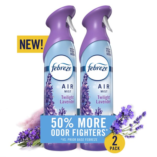 Febreze Air Mist Air Freshener Spray, Twilight Lavender, 8.1oz, 2 Count