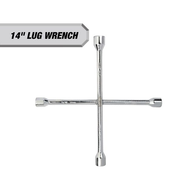 Hyper Tough 14-inch 4-Way Carbon Steel Lug Wrench