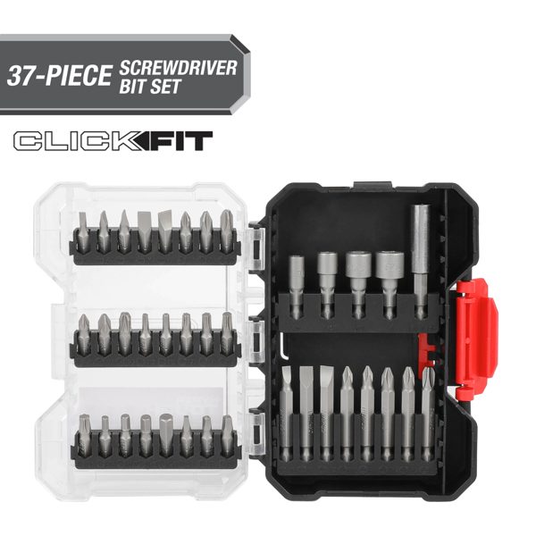 Hyper Tough 37-Piece Screwdriver Bit Set Click Fit™ Case, 30143CF