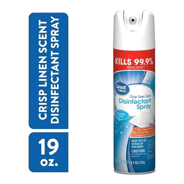 Great Value Disinfectant Spray, Crisp Linen Scent, 19 oz