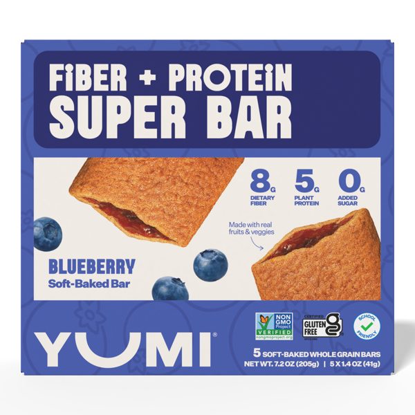 YUMI Fiber + Protein Soft-Baked Super Bars Blueberry- 7.2oz/5ct