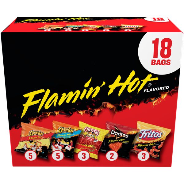Frito-Lay Flamin' Hot Mix Variety pack Snack Chips, 18 Count Multipack