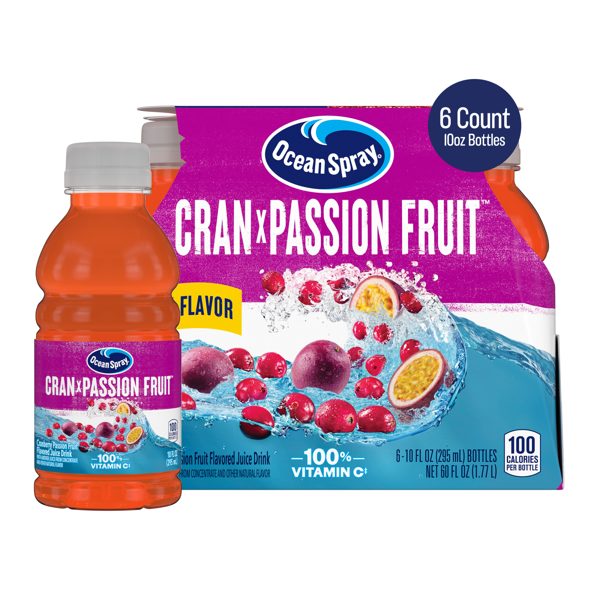 Ocean Spray® Cran Passion Fruit Juice Drink – 10oz Bottles, 6-Pack™