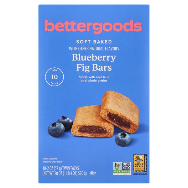 bettergoods Blueberry Fig Bars, 2 oz Twin Packs, 10 Count