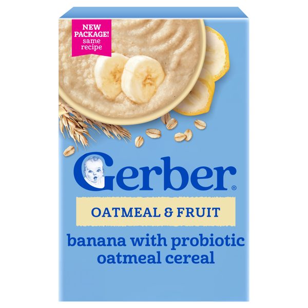 Gerber Toddler Food Cereal, Probiotic Oatmeal Cereal, Banana, 8 oz