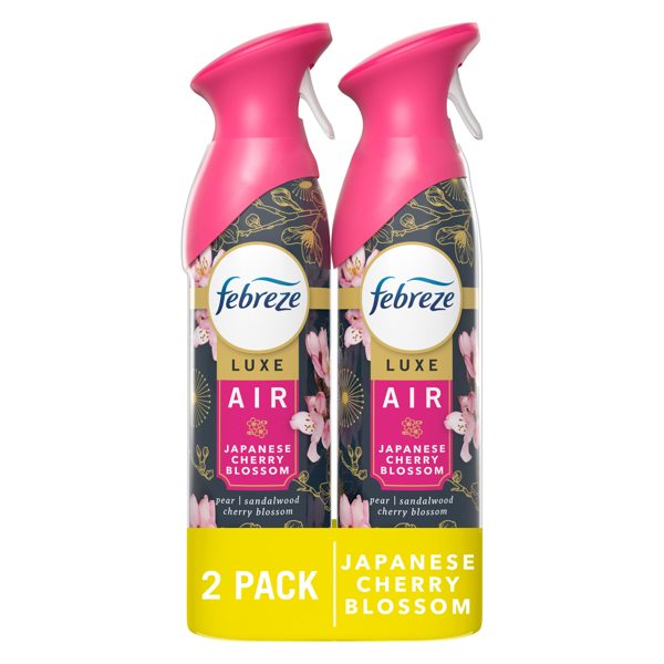 Febreze Odor-Fighting Air Freshener Spray, Room Spray, Japanese Cherry Blossom, 8.1oz, 2ct