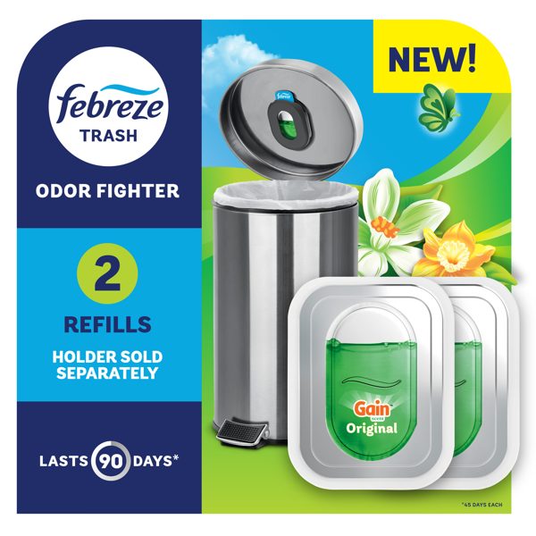 Febreze Trash Can Air Freshener Odor-Fighting, Gain Original, 2 Count
