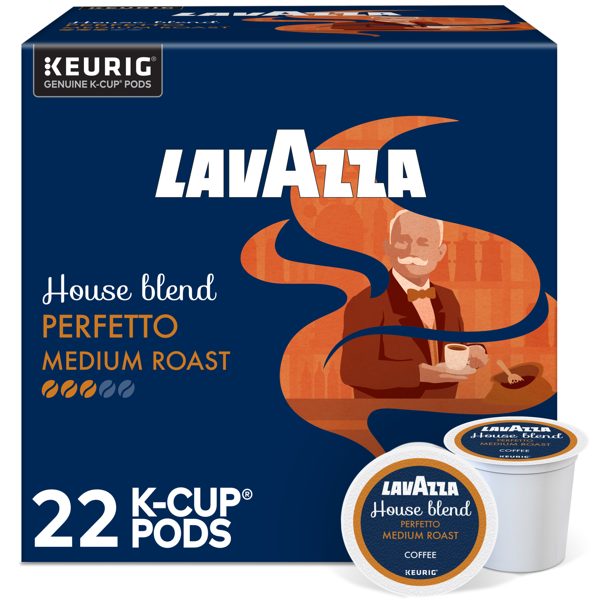 Lavazza, House Blend Perfetto Medium Roast K-Cup Coffee Pods, 22 Count