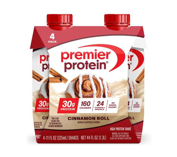 Premier Protein Shake, Cinnamon Roll, 30g Protein, 11 Fl Oz, 4 Ct