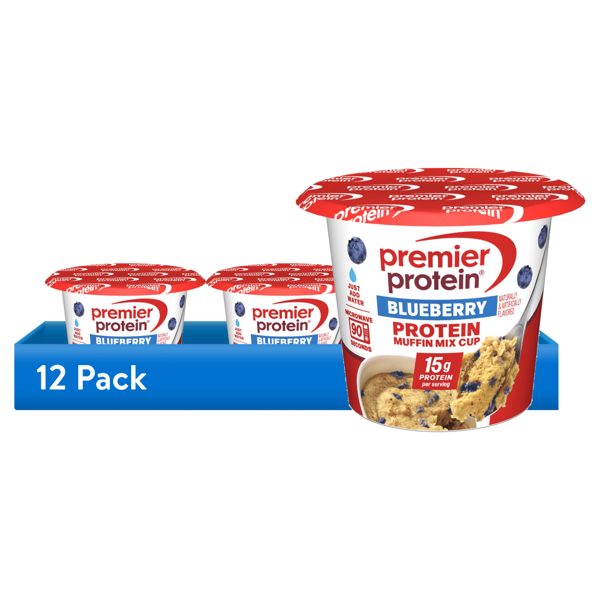 (12 pack) Premier Protein Blueberry Protein Muffin Cup, 2.3 oz