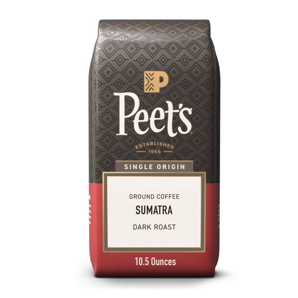 Peet's Coffee Single Origin Sumatra Premium Dark Roast Ground Coffee, Arabica, 10.5 oz