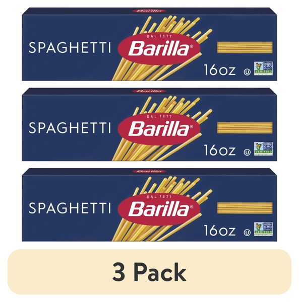 (3 pack) Barilla Classic Non-GMO, Kosher Certified Spaghetti Pasta, 16 oz