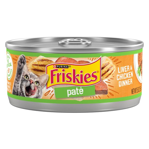 Purina Friskies Liver & Chicken Flavor Pate Wet Cat Food, 5.5 oz Can