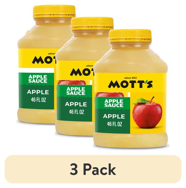 (3 pack) Mott's No Sugar Added Applesauce, 46 Ounce, Jar