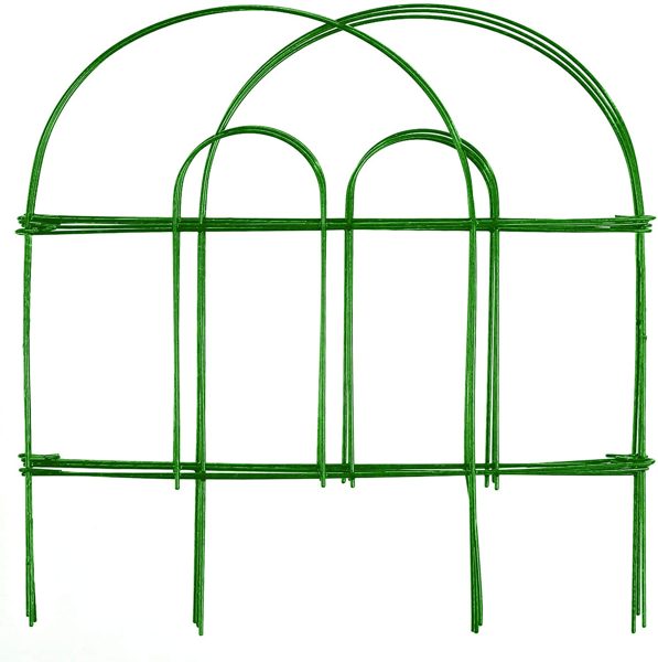 Expert Gardener 18in Height x 8ft Length Green Steel Folding Garden Fence