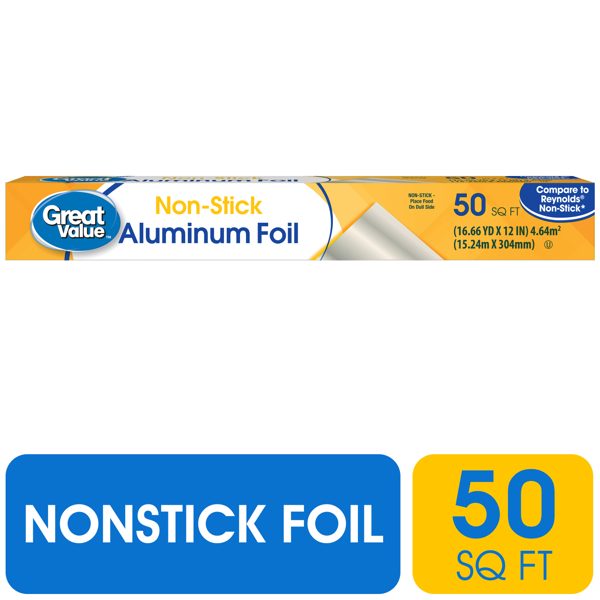 Great Value Non-Stick Aluminum Foil, 50 sq ft