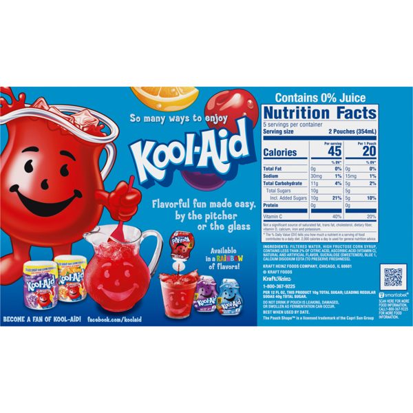 (4 pack) Kool-Aid Jammers Tropical Punch Flavored Juice Drink, 40 Count Pack, 4 Boxes of 10 Pouches