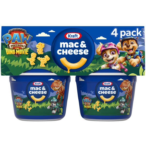 Kraft Nickelodeon Paw Patrol Mac and Cheese, 4 Cups, for Easy Dinner or Dinner Sides, Original Flavor, No Artificial Flavors, Preservatives or Dyes, 1.9 oz