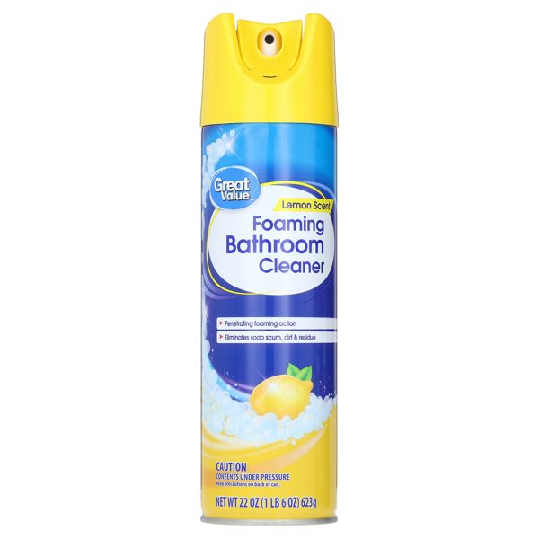 Great Value Lemon Scent Foaming Bathroom Cleaner, 22 oz