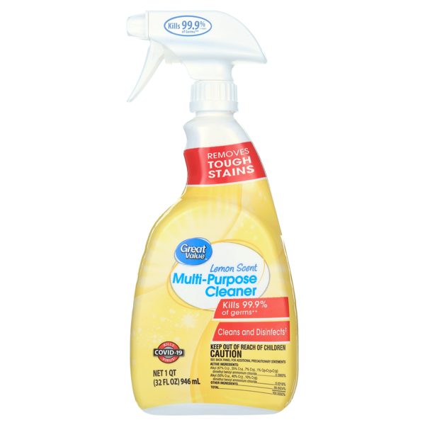 Great Value Multi Purpose Cleaner, Lemon Scent, 32 fl oz