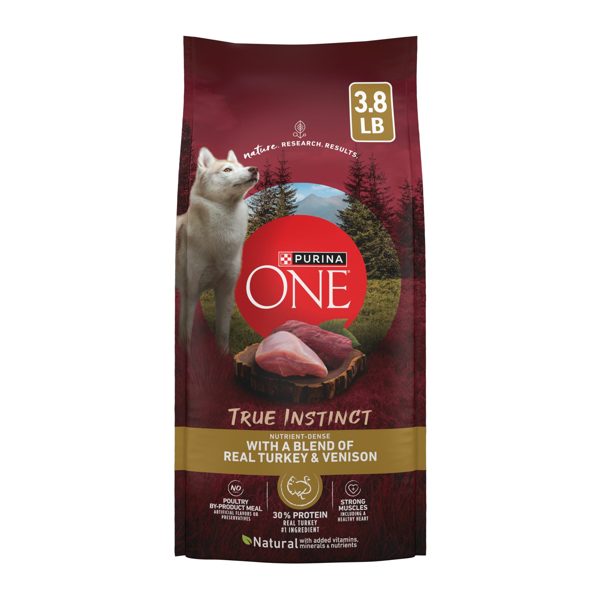 Purina ONE True Instinct With A Blend Of Real Turkey and Venison Dry Dog Food, 3.8 lb.
