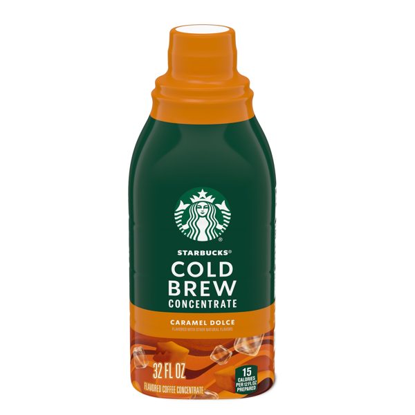 Starbucks Caramel Dolce Flavored, Cold Brew Coffee Concentrate, Iced Coffee, 32 fl oz