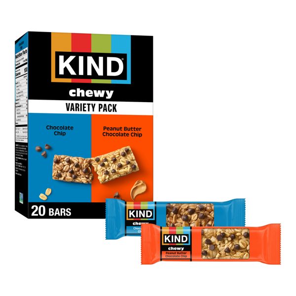 KIND Chewy Granola Bars, Variety Pack, Gluten Free, Low Sodium, 0.81 oz, 20 Count