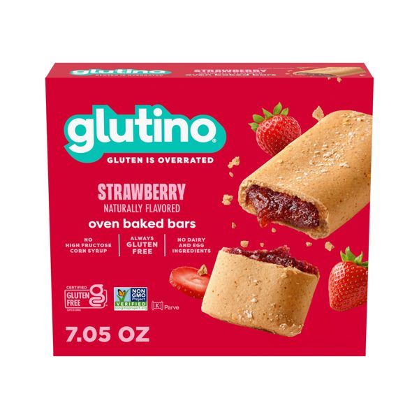 Glutino Gluten Free Strawberry Flavored Oven Baked Bars, 7.05 oz. 5-Count