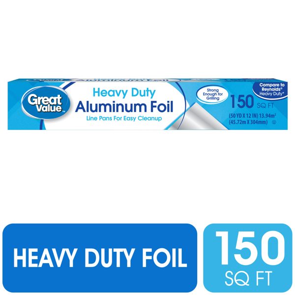 Great Value Heavy Duty Aluminum Foil, 150 sq ft