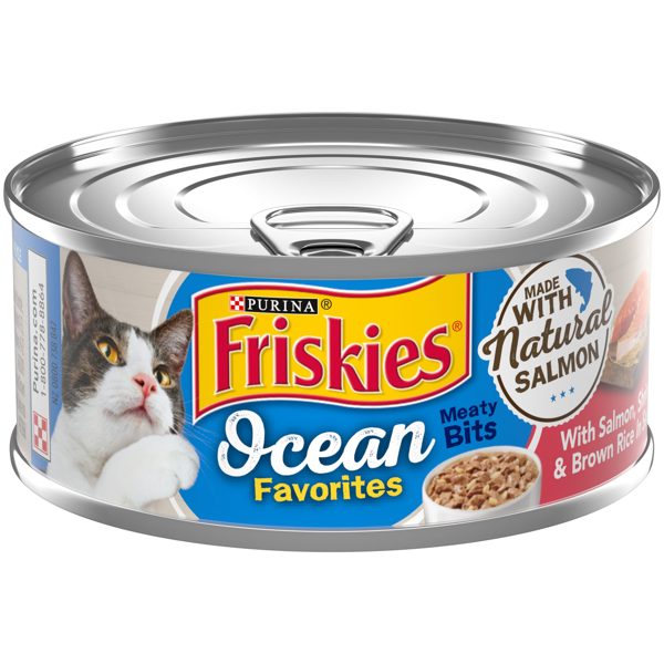Purina Friskies Ocean Favorites Meaty Bits, Tuna, Wet Cat Food, 5.5 oz Can