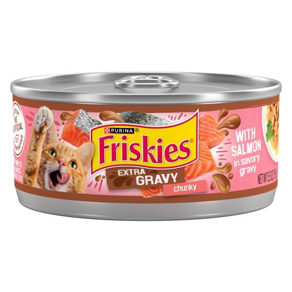 Purina Friskies Extra Gravy Chunky, Soft Salmon, Wet Cat Food, 5.5 oz Can