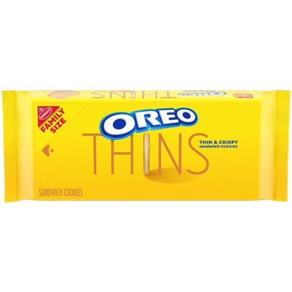 OREO Thins Golden Sandwich Cookies, Family Size, 13.1 oz