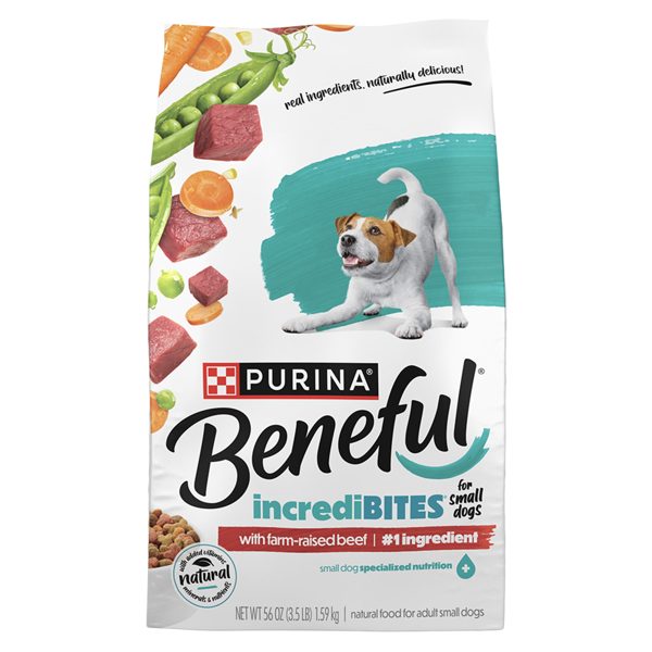 Purina Beneful Incredibites With Farm-Raised Beef Small Breed Dry Dog Food, 3.5lb Bag, 4 Pack