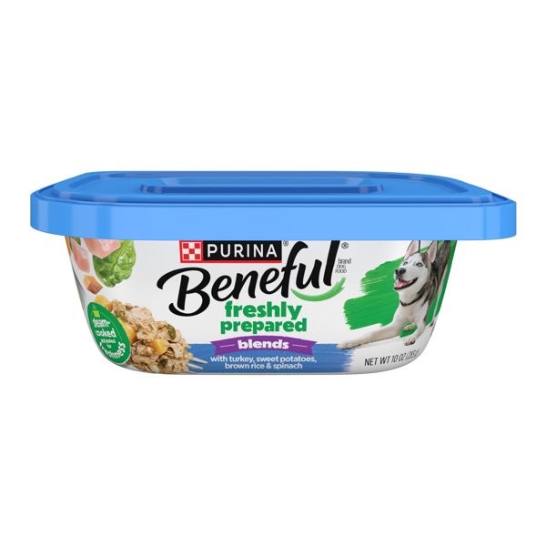 Purina Beneful Freshly Prepared Blends Wet Dog Food with Turkey, Sweet Potatoes, Brown Rice and Spinach, 10 oz Tub